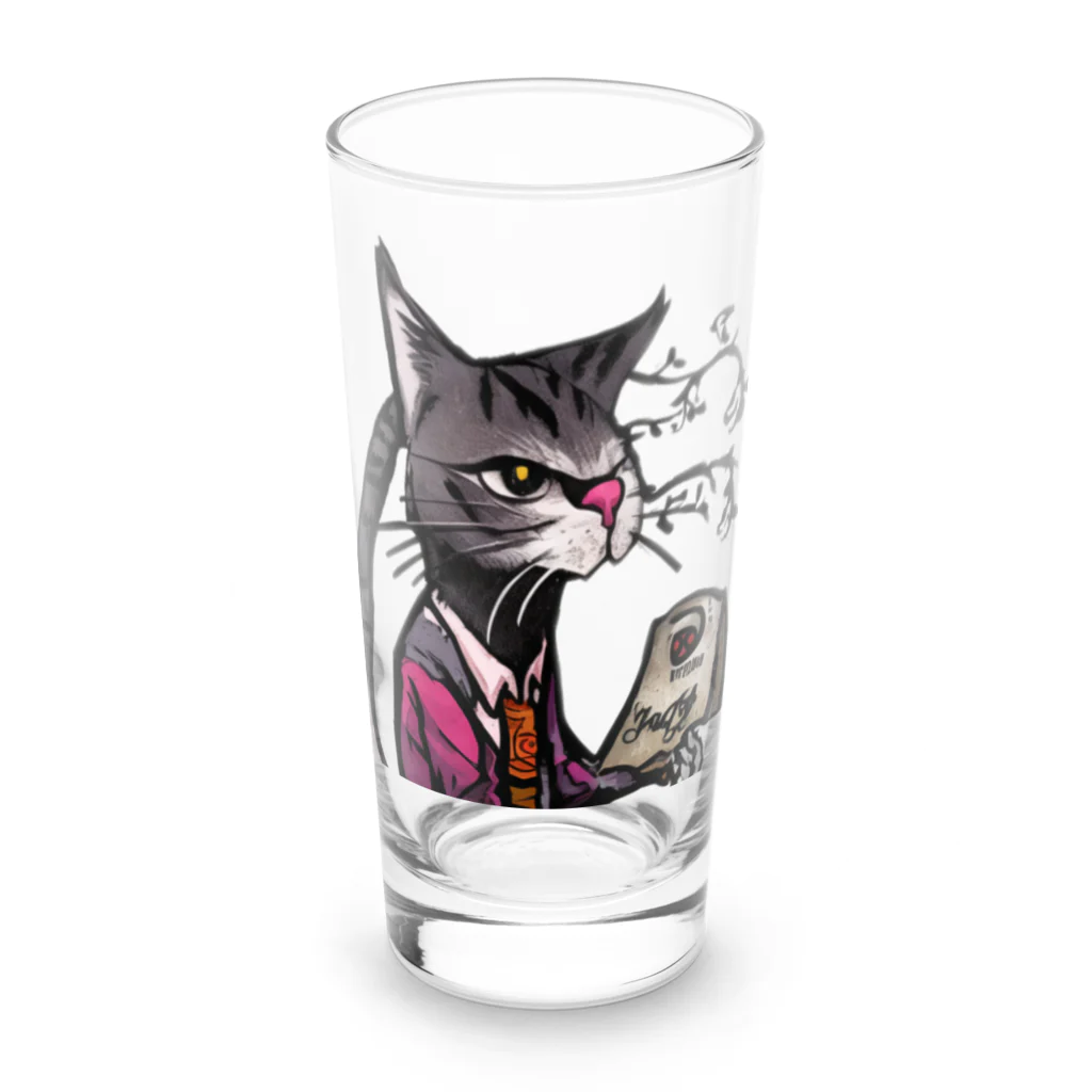 TunaBBQのくつろぐ猫 Long Sized Water Glass :front