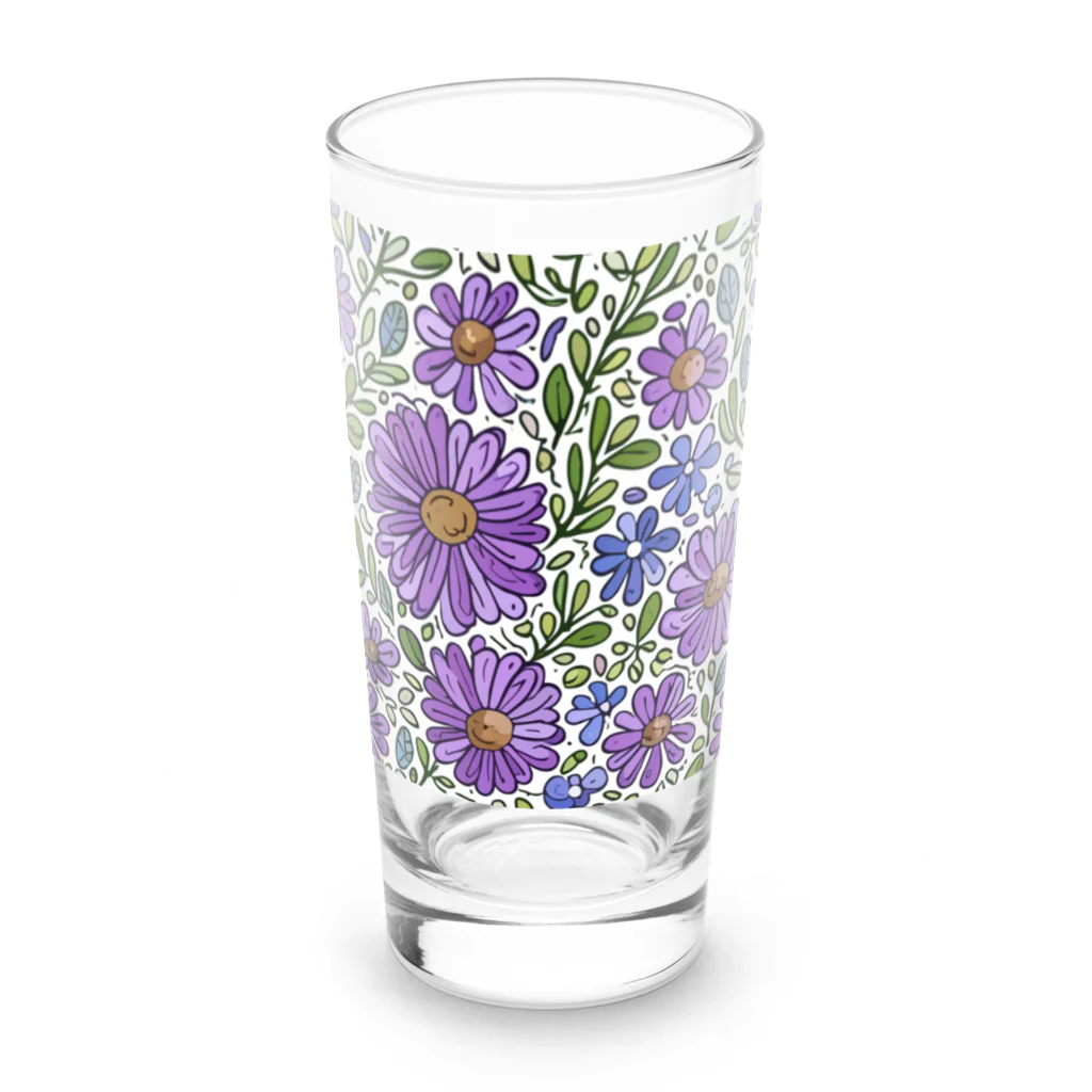 _Anzu_homedecorのフローラル　紫 Long Sized Water Glass :front