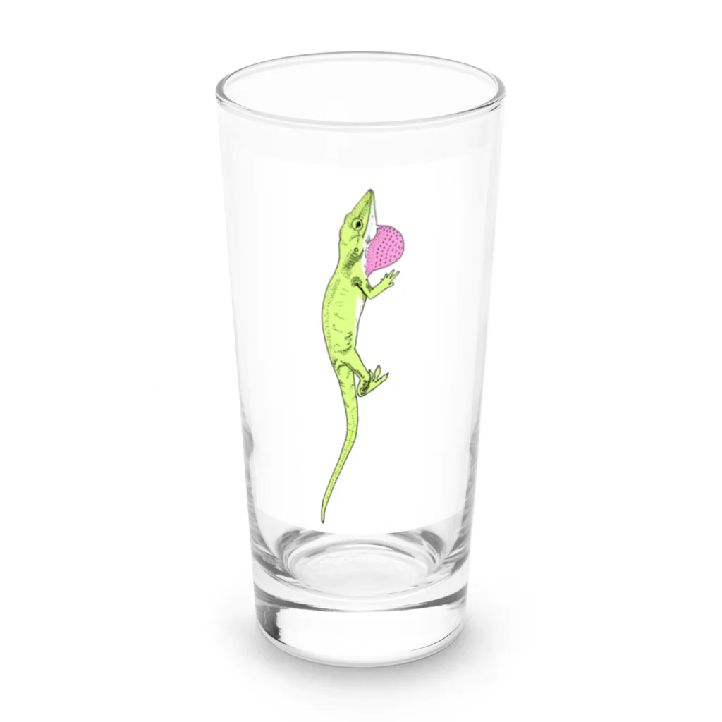 chippitomuのグリーンアノールくん Long Sized Water Glass :front