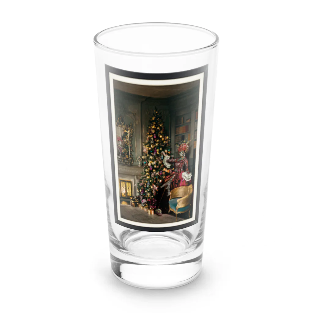 R&N Photographyのカトリーナとポインセチア花｜死者の日・日本のカトリーナ Long Sized Water Glass :front