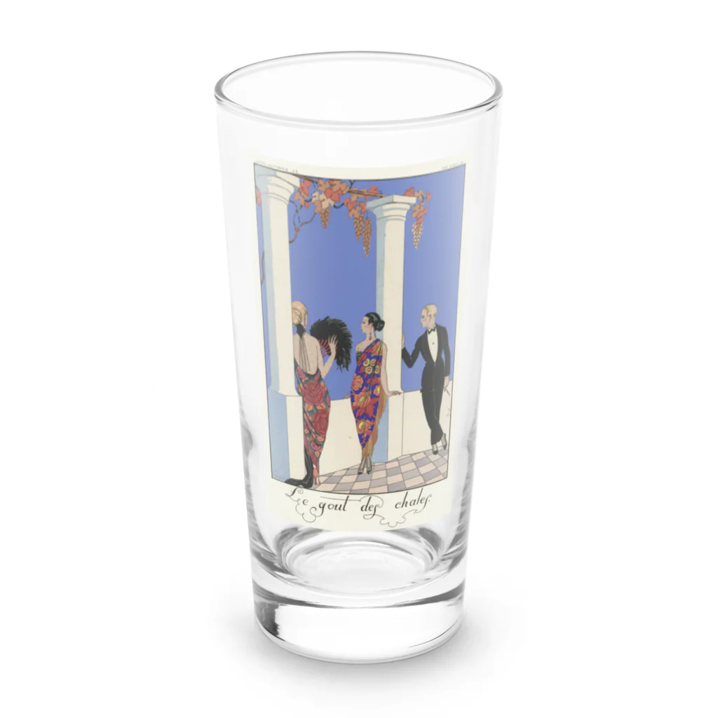 rosalinaのジョルジュ・バルビエ『ファルバラ・エ・ファンフルリュシュ』より《ショールの味わい》 Long Sized Water Glass :front