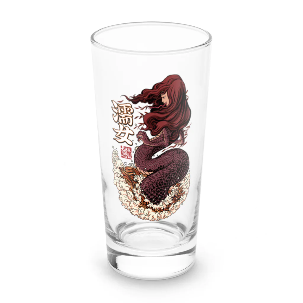 NAMI★HANA屋の日本の妖怪_濡れ女(ぬれおんな)小豆色 コップ類 Long Sized Water Glass :front