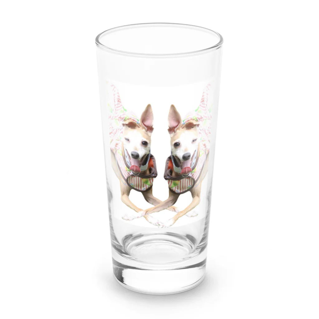 sarichamshopのイタグレのウィンク Long Sized Water Glass :front