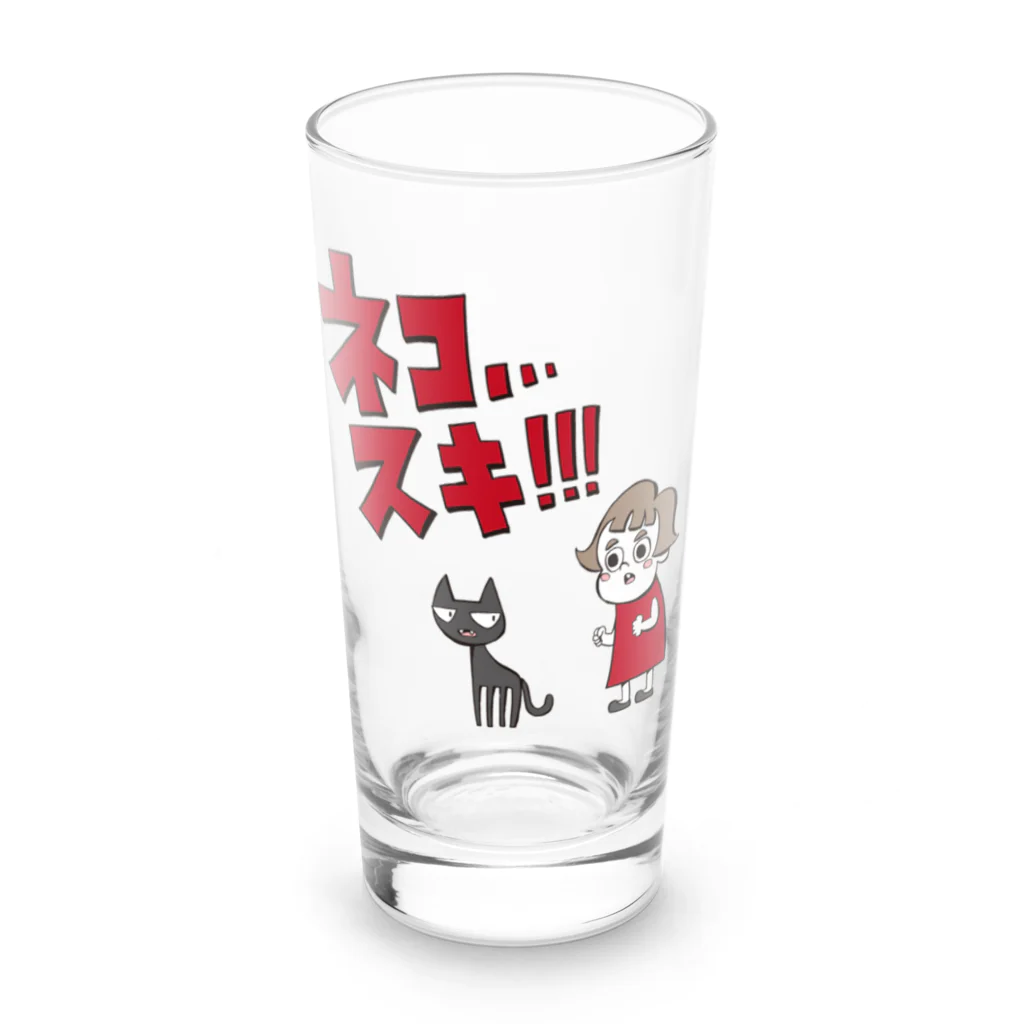 吉田家の店のネコ…スキ… Long Sized Water Glass :front