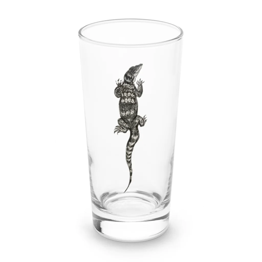 cats&reptiles cafe Odd eyeの墨(ズミ)オオトカゲグッズ。 Long Sized Water Glass :front