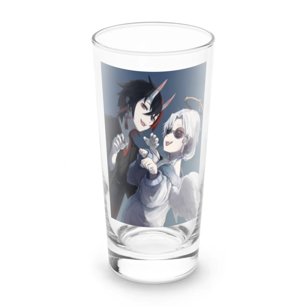 田舎の神社の守り神のかみーぬ Long Sized Water Glass :front