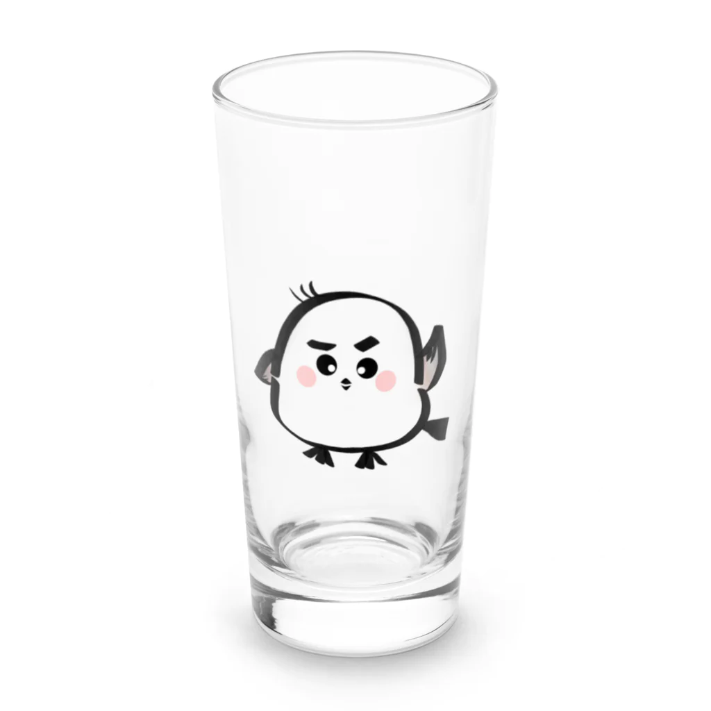 moonriver2020の手をあげるシマエナガくん Long Sized Water Glass :front