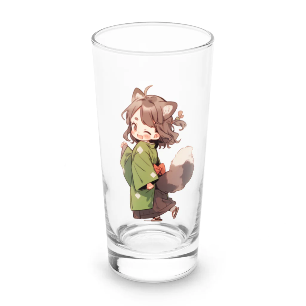 jai-to-anのたぬっぺ  (Tanuppe)  ver.4 狸の神様、たぬき、タヌキ Long Sized Water Glass :front