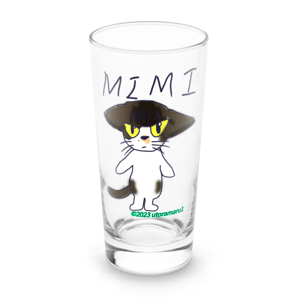 宇寅。のイカ耳にゃんこ Long Sized Water Glass :front