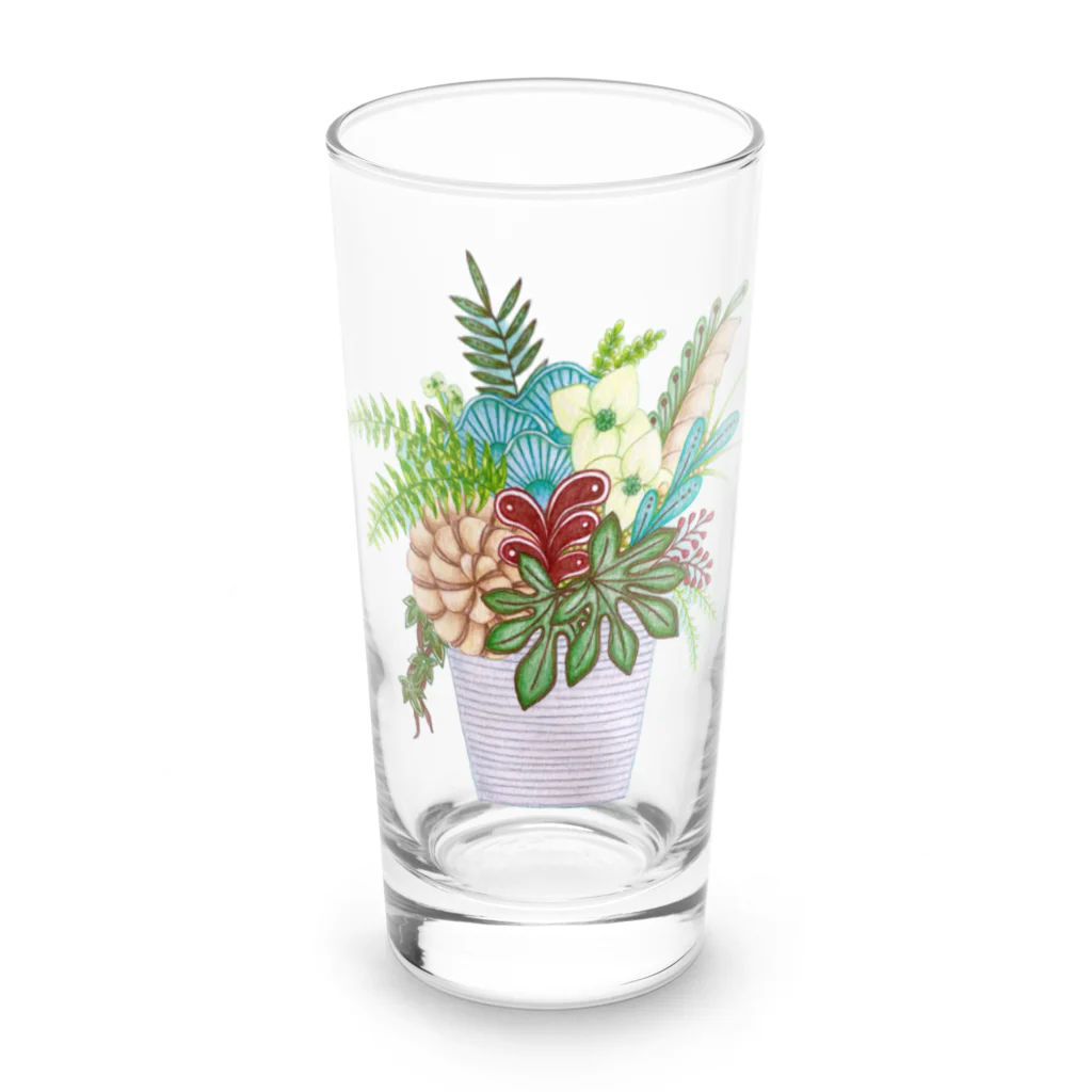 とうきちの寄せ植え(カラー) Long Sized Water Glass :front