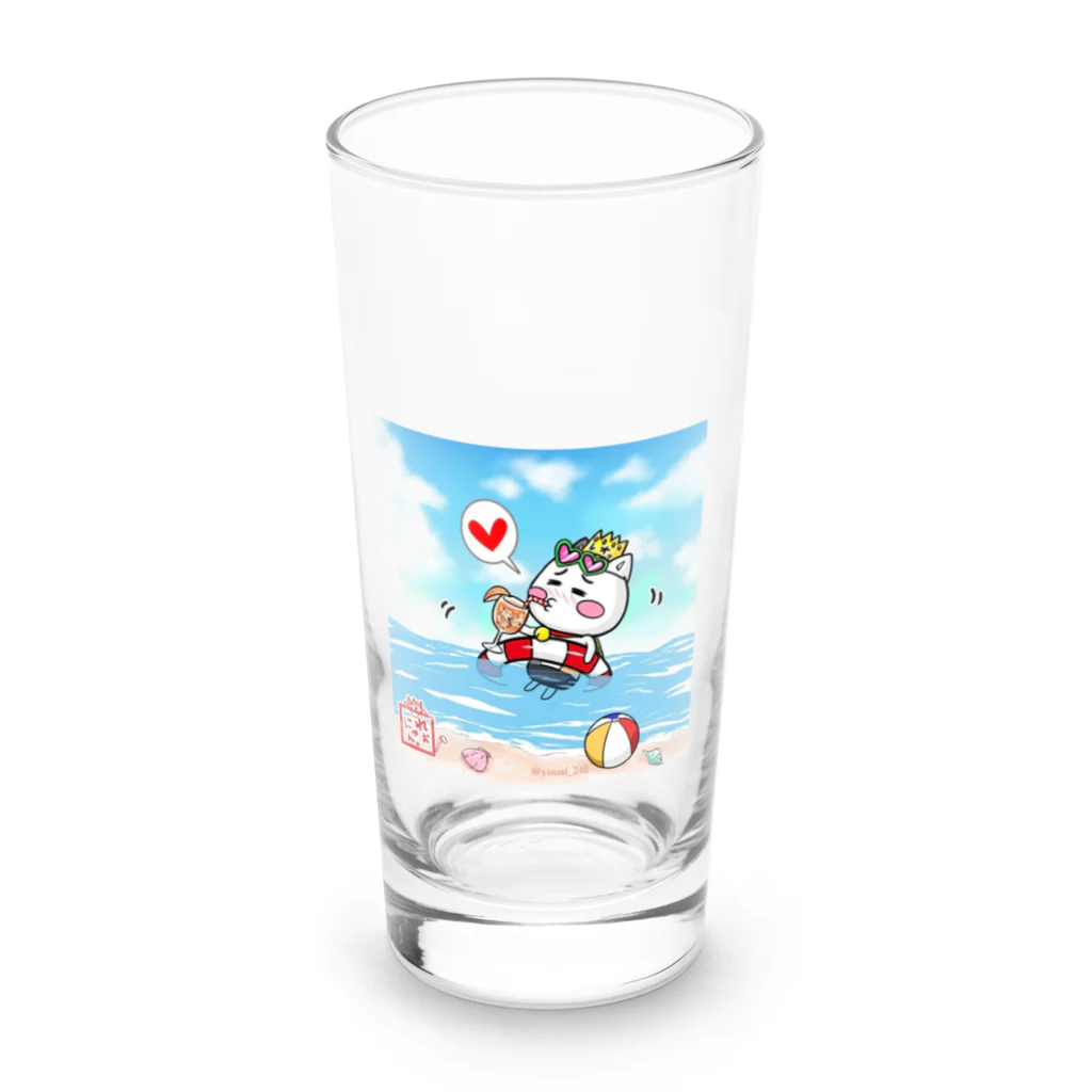 旅猫王子れぉにゃん👑😼公式(レイラ・ゆーし。)の【夏サマー☆れぉにゃん～うきわ～】   Long Sized Water Glass :front