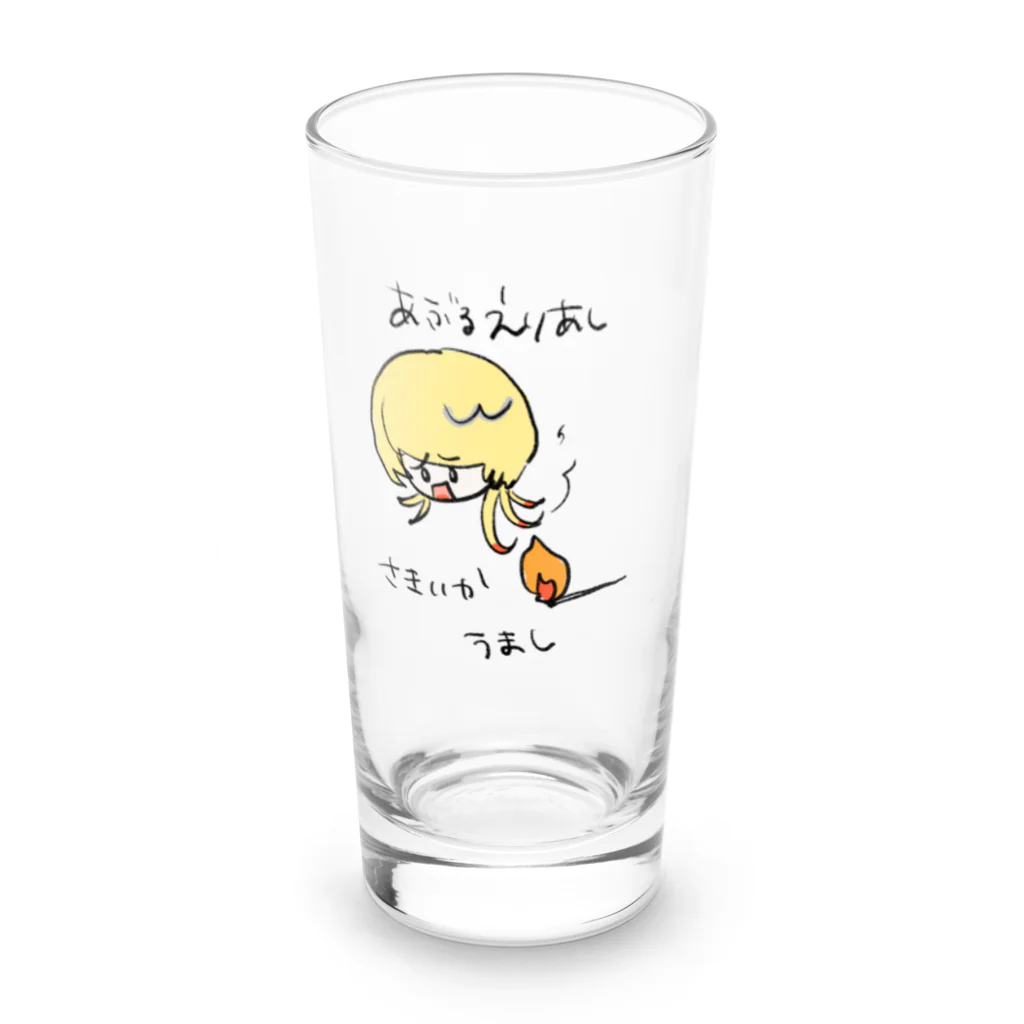 あいあむんちょショップの襟足さきいか Long Sized Water Glass :front