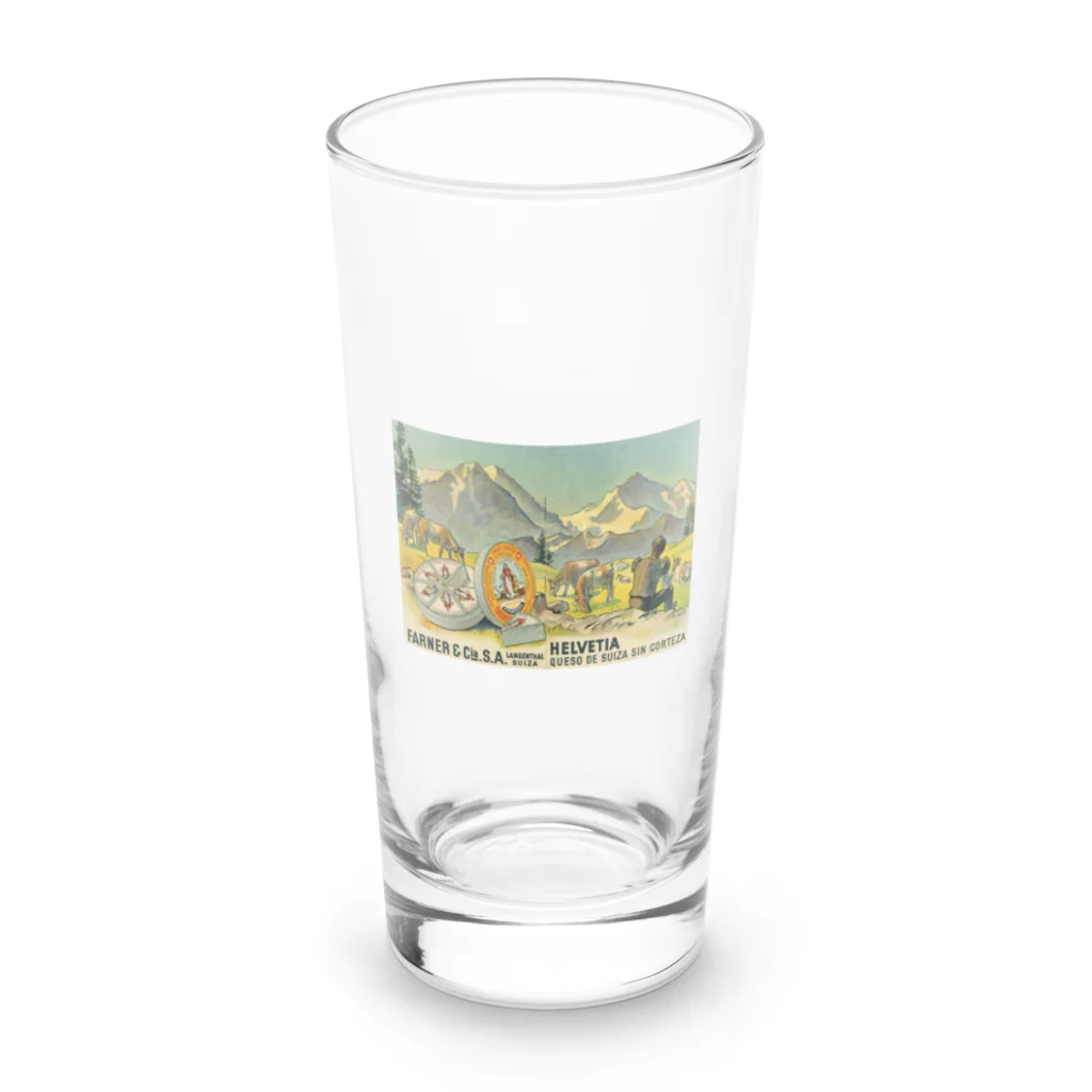 YS VINTAGE WORKSのスペインで販売されたスイスチーズ 1950年代　リトグラフ Long Sized Water Glass :front