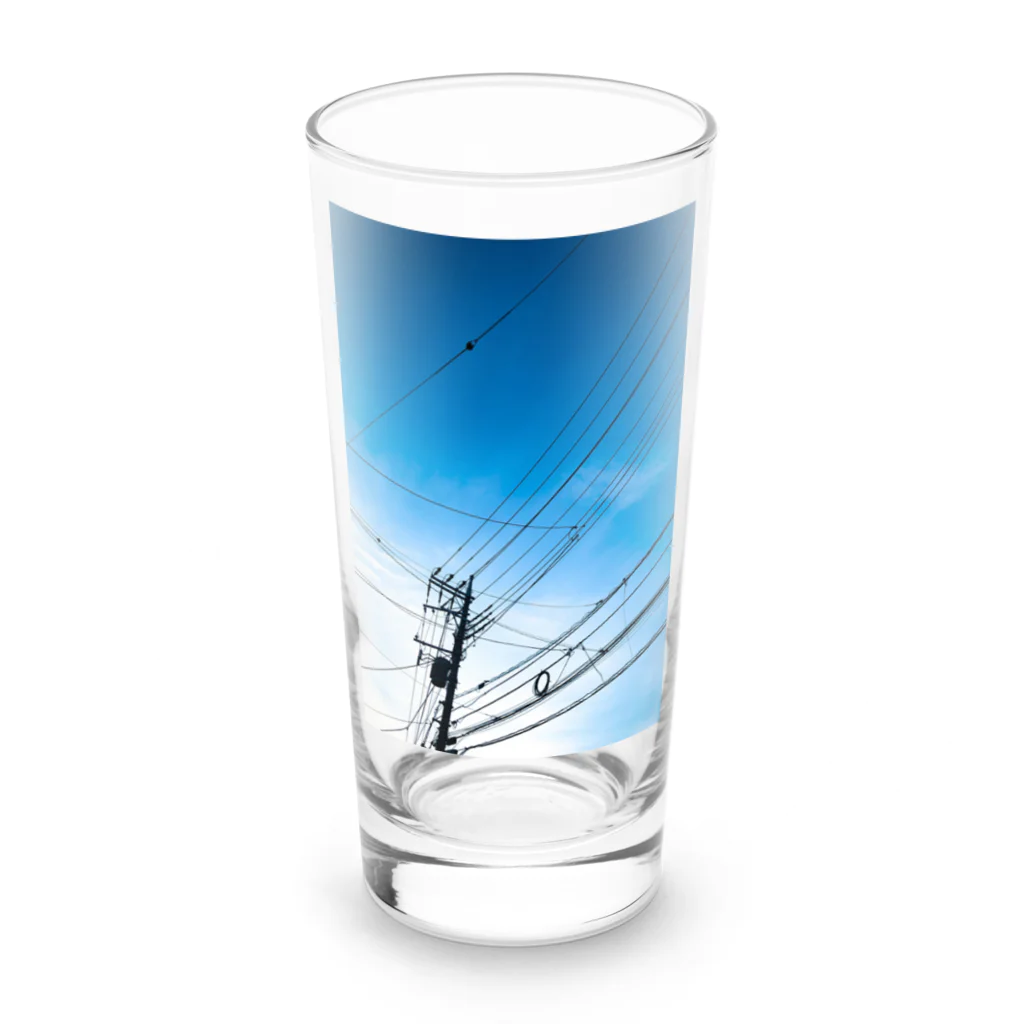 もず黒の青空グラフィック Long Sized Water Glass :front