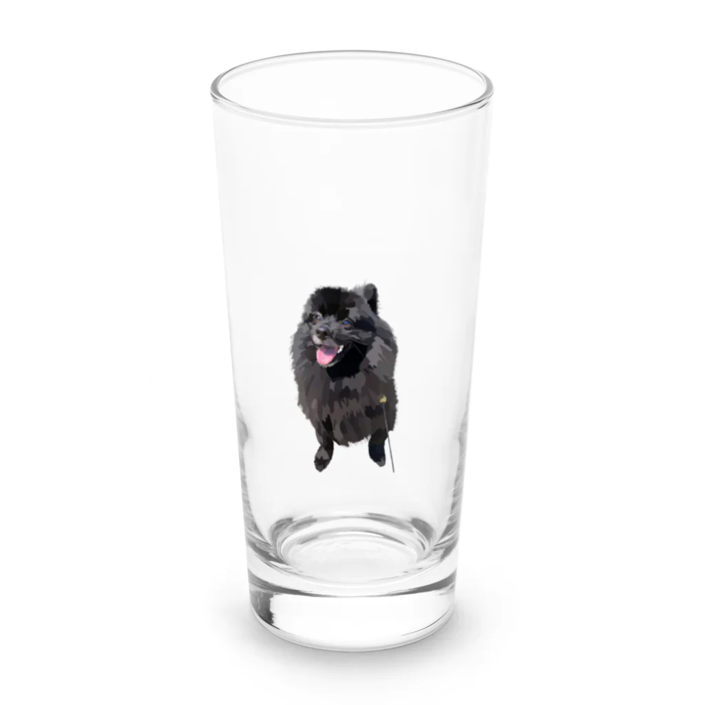 kanakoto24の黒ポメのフクちゃん Long Sized Water Glass :front