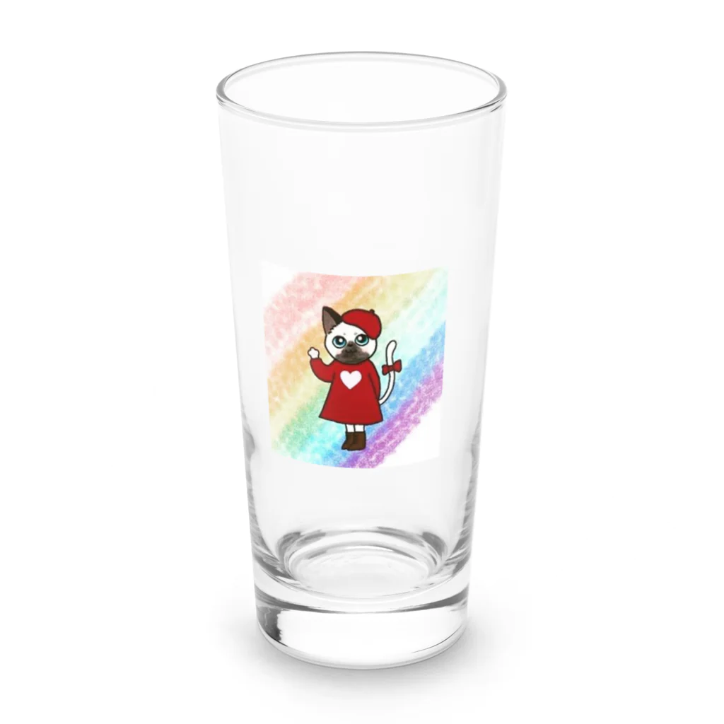 光のフラーレン33の虹のしたのみみちゃん Long Sized Water Glass :front