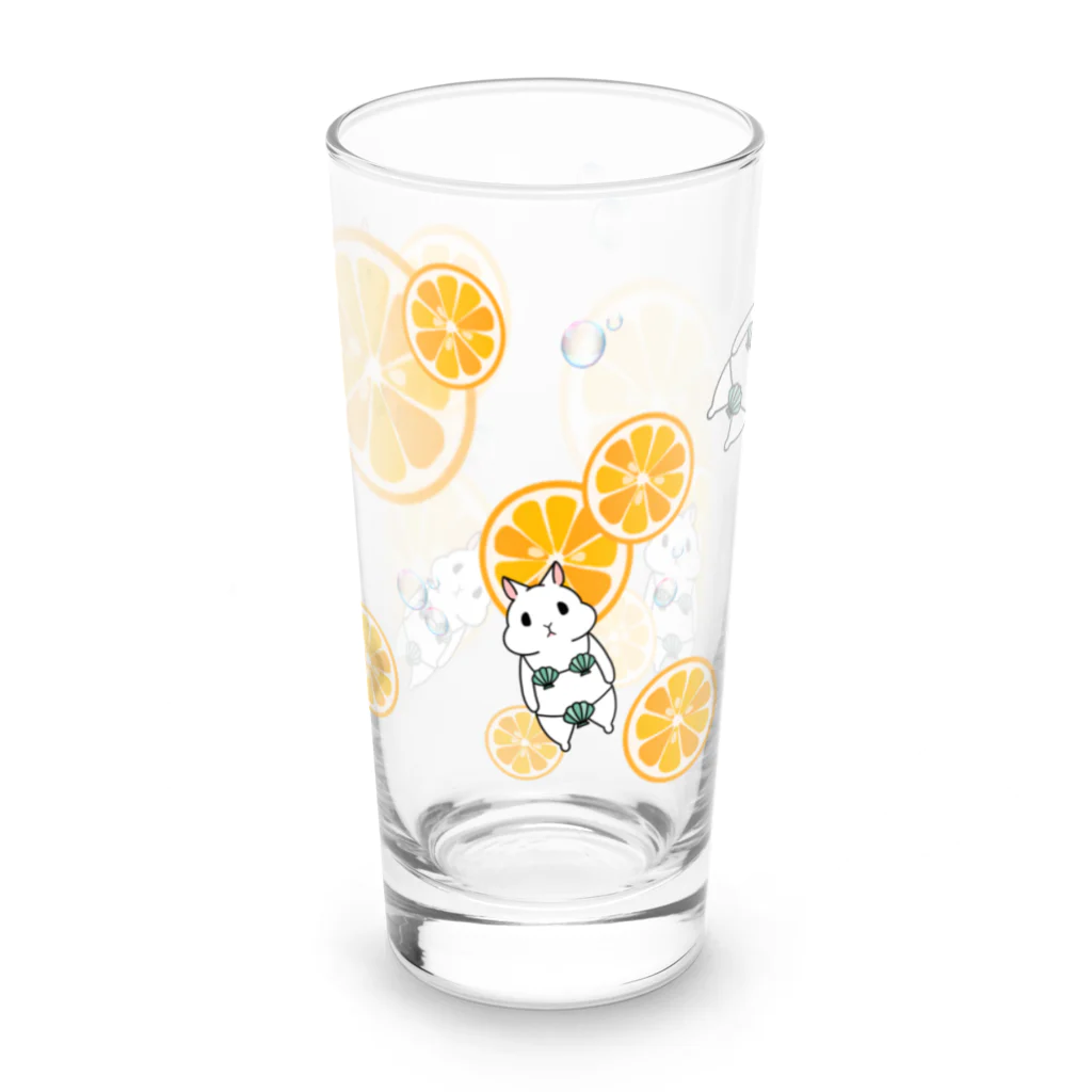 Miiiさんの爽やかオレンジとウッサ氏 Long Sized Water Glass :front