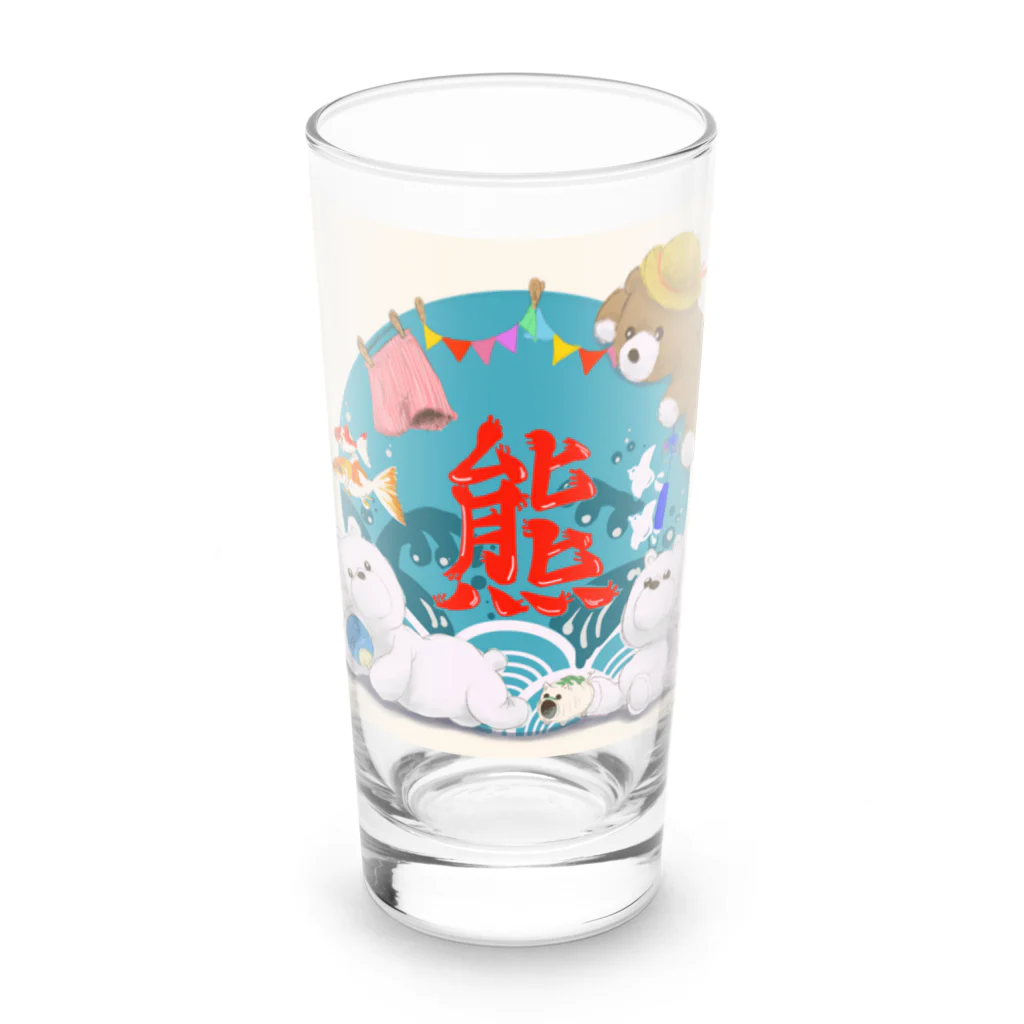 熊活のすゝめの熊活のすゝめ　夏くまver Long Sized Water Glass :front