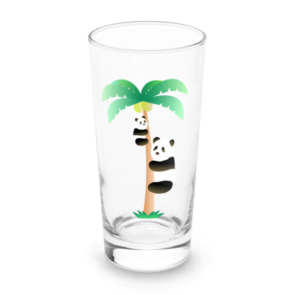 パンダむんのヤシの木に Long Sized Water Glass :front