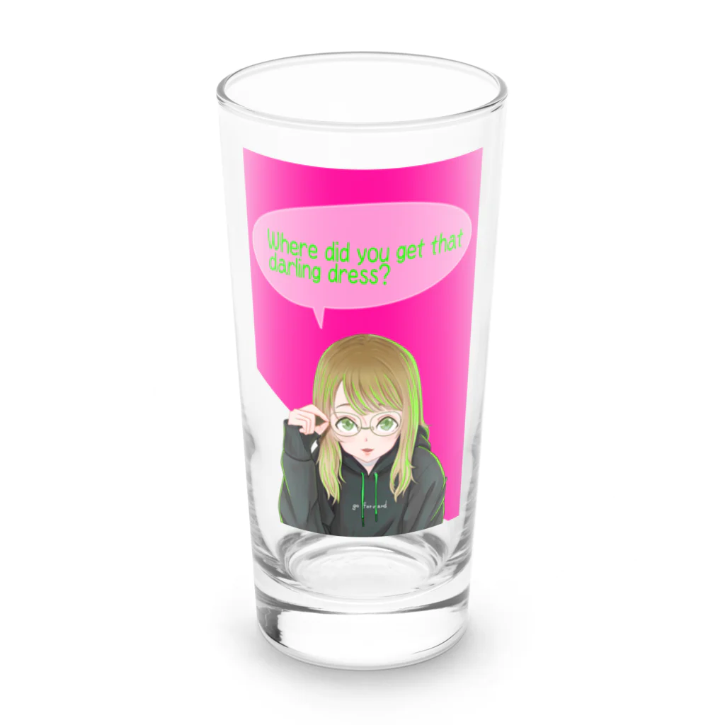 モダンラヂオの【メガネガール】 Long Sized Water Glass :front