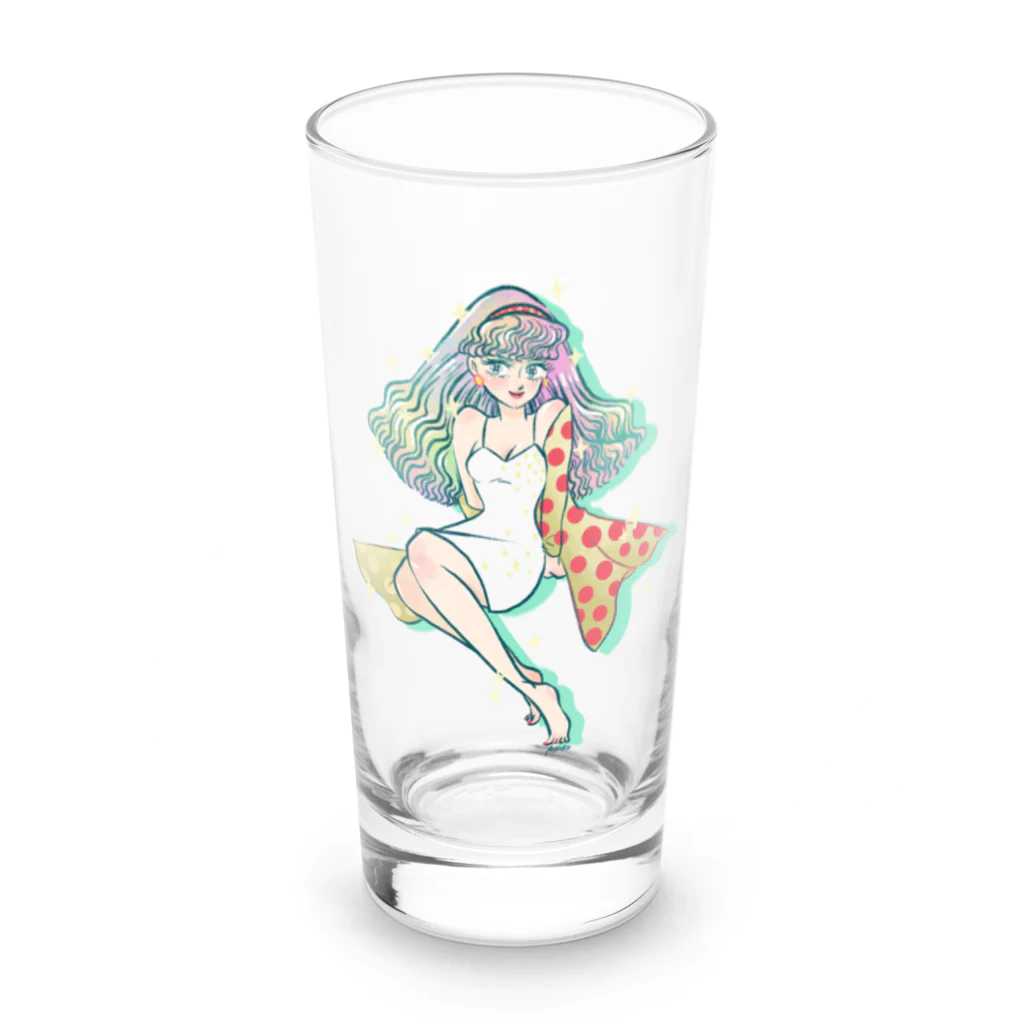 きらきら がーるずのレトロガール Long Sized Water Glass :front