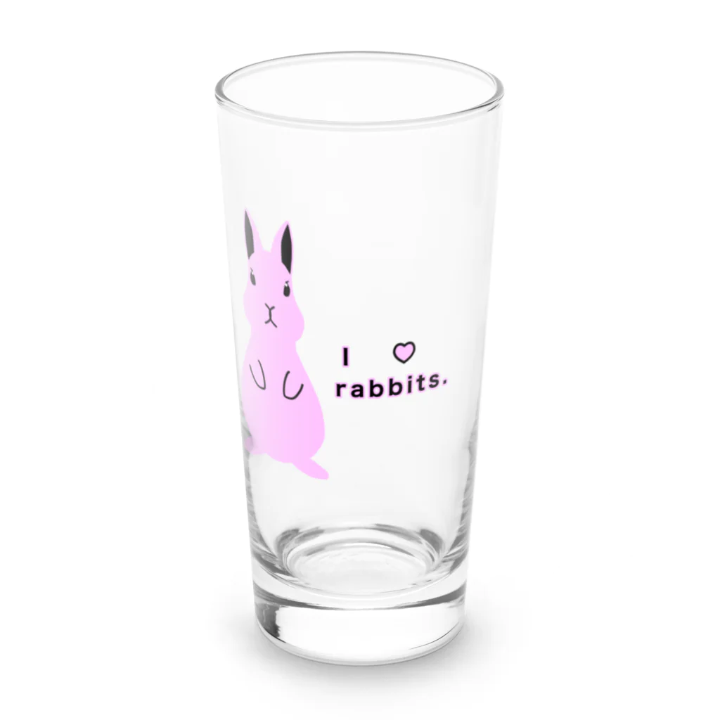 天十里SHOPのI love rabbits. Long Sized Water Glass :front