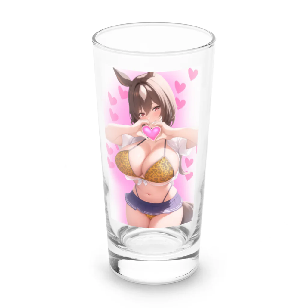 amamoemomoのケモ耳女の子ちゅきちゅきグッズ Long Sized Water Glass :front