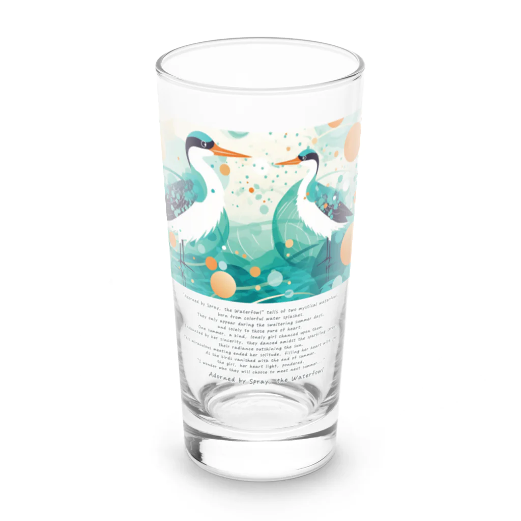 鳥救うSUZURIの『しぶきをまとうみずどり』【寄付付き商品】 Long Sized Water Glass :front