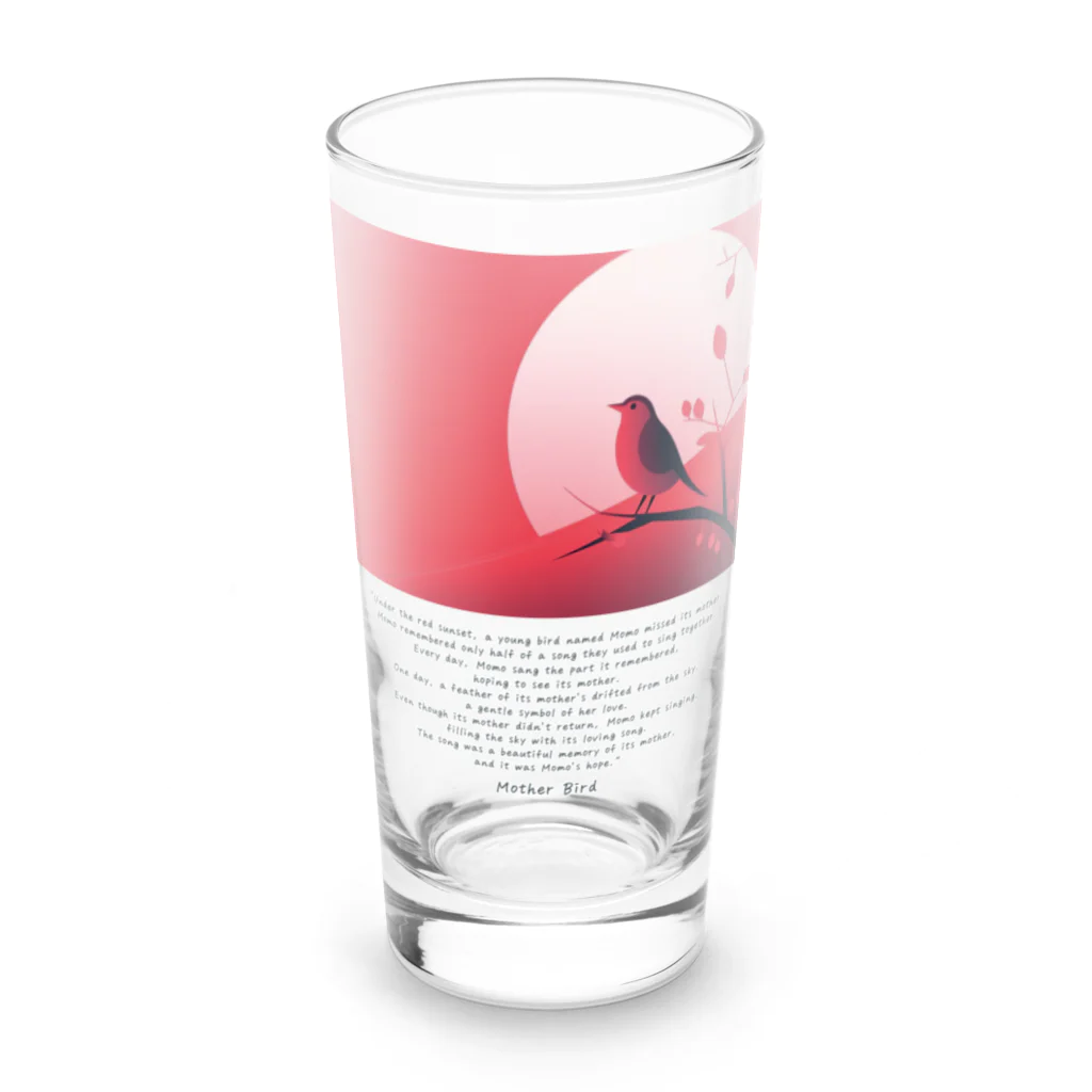 鳥救うSUZURIの『ははどり』【寄付付き商品】 Long Sized Water Glass :front