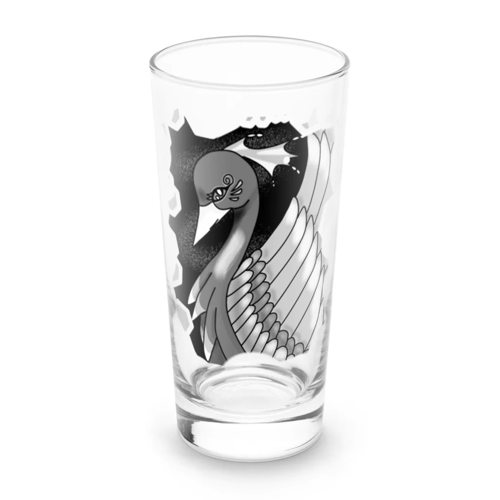 greetenの不死鳥アート　モノクロ Long Sized Water Glass :front