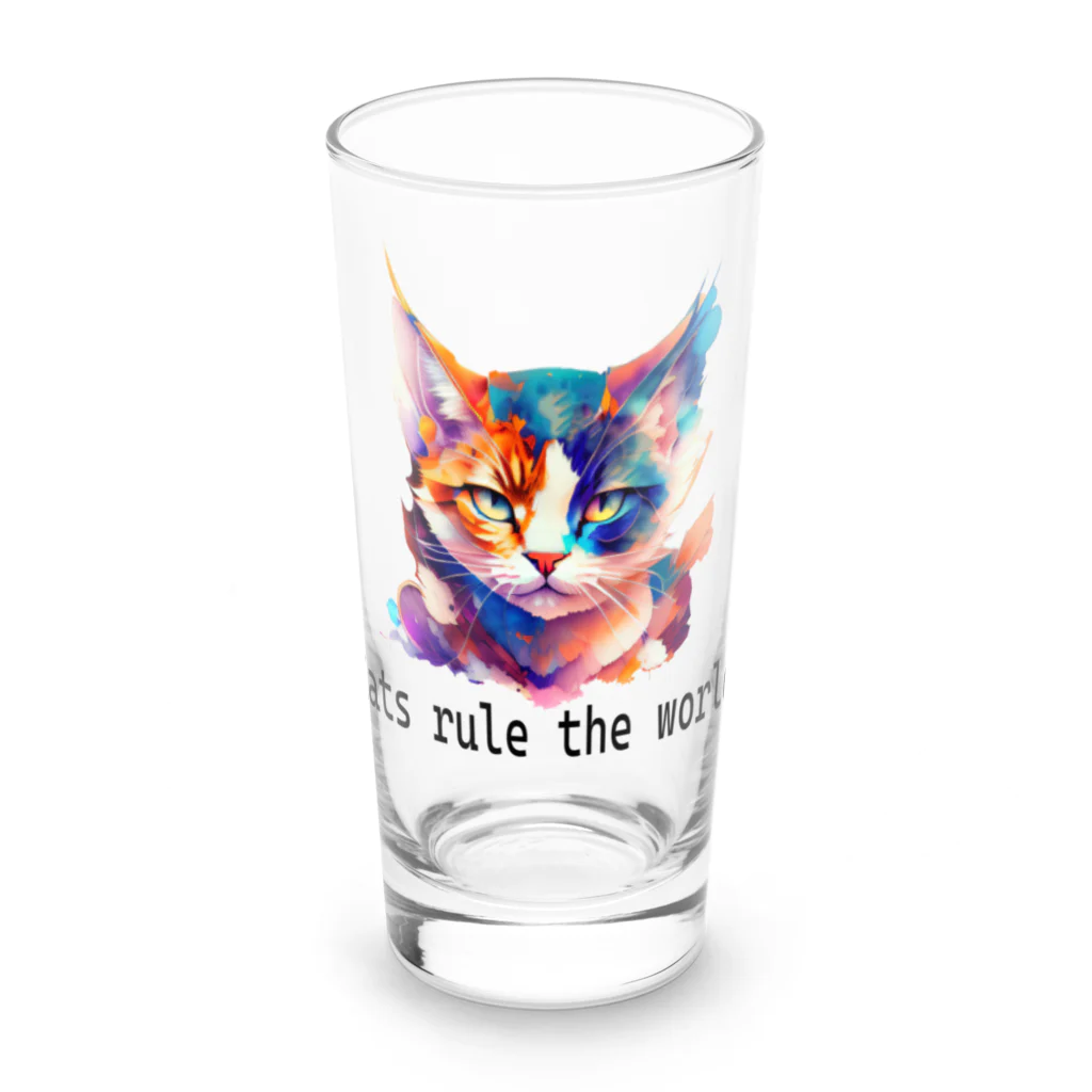 iMaginary Zooの世界の支配者は猫です。 Long Sized Water Glass :front