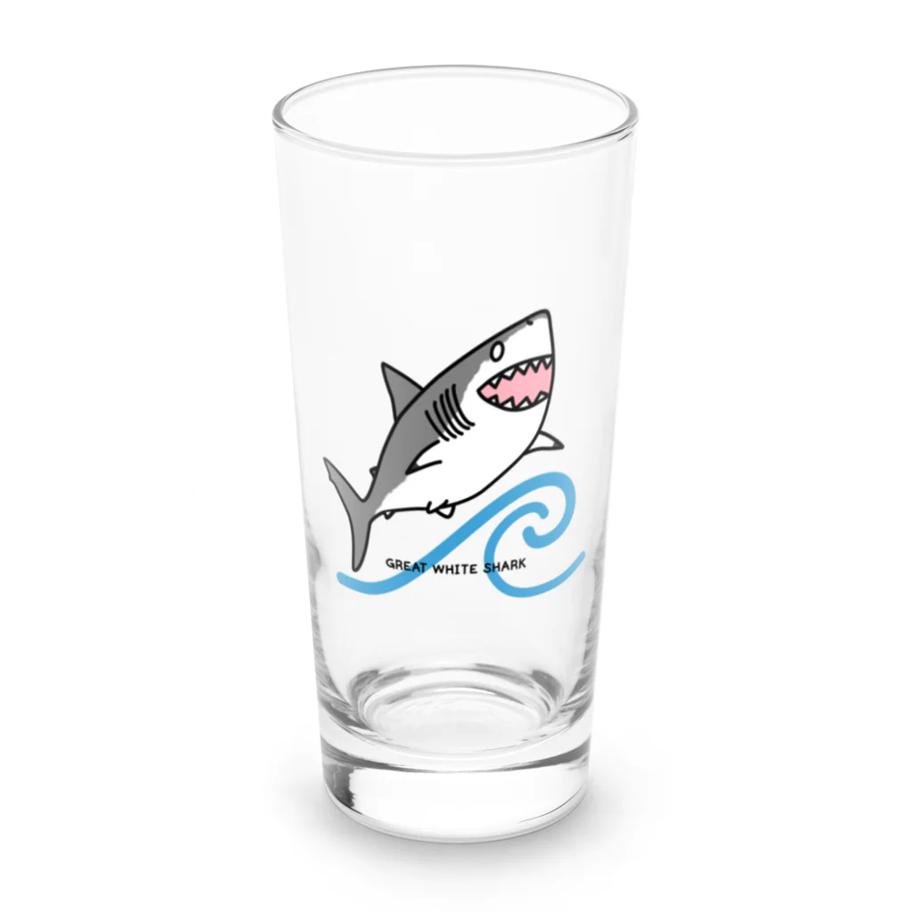 BLUENASHARKのホホジロザメ Long Sized Water Glass :front