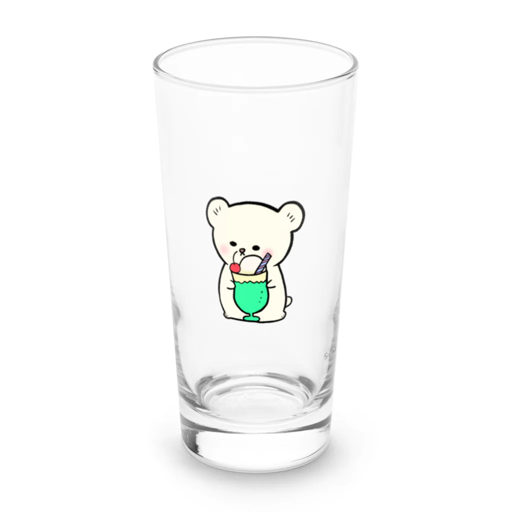 SHIHO NO WAのしろくまくりーむそーだ Long Sized Water Glass :front