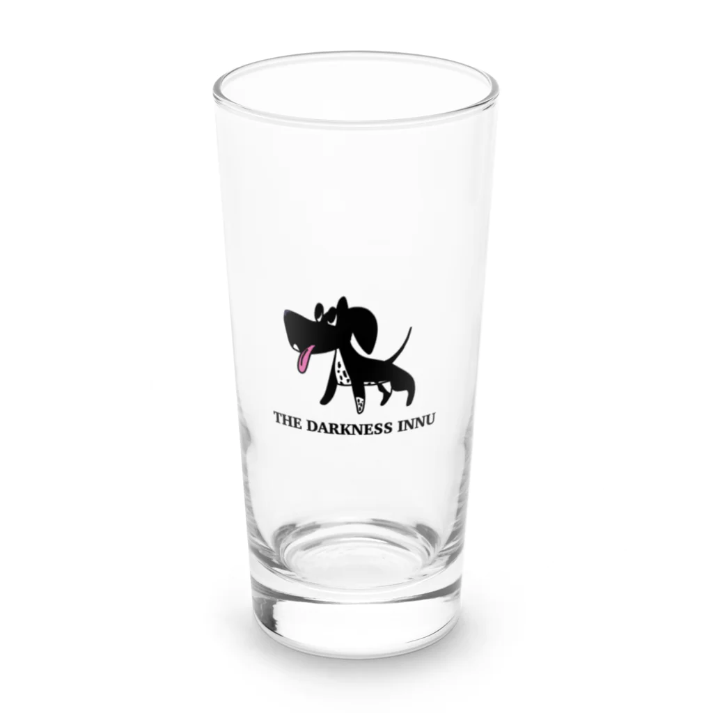 犬さん達の黒い犬さん Long Sized Water Glass :front