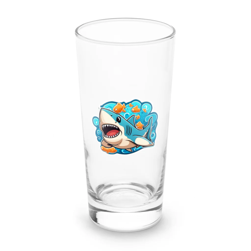 sameeeのカートゥーンサメ君これが一番かわええ Long Sized Water Glass :front