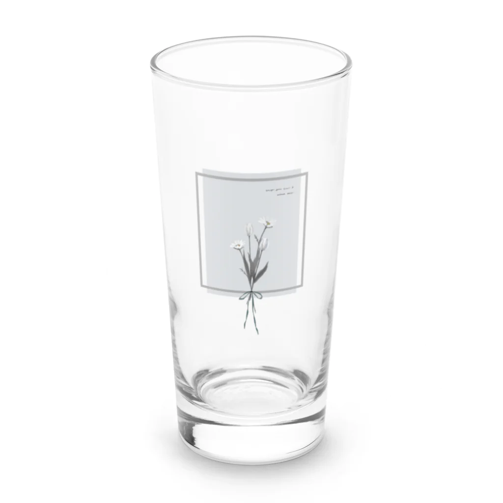 rilybiiのWhite Gray Blue . Ribbon . Long Sized Water Glass :front