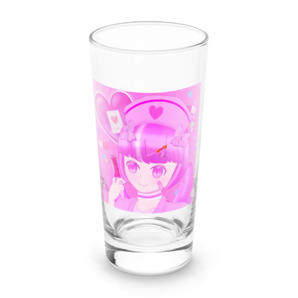 ゆ。のピンクの子 Long Sized Water Glass :front