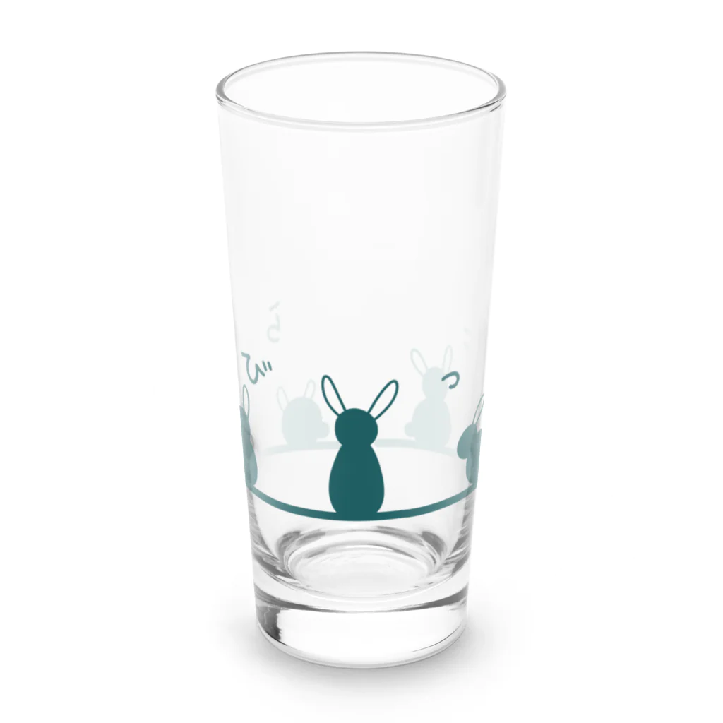 Rabbitflowerのらびっと（グリーン） Long Sized Water Glass :front