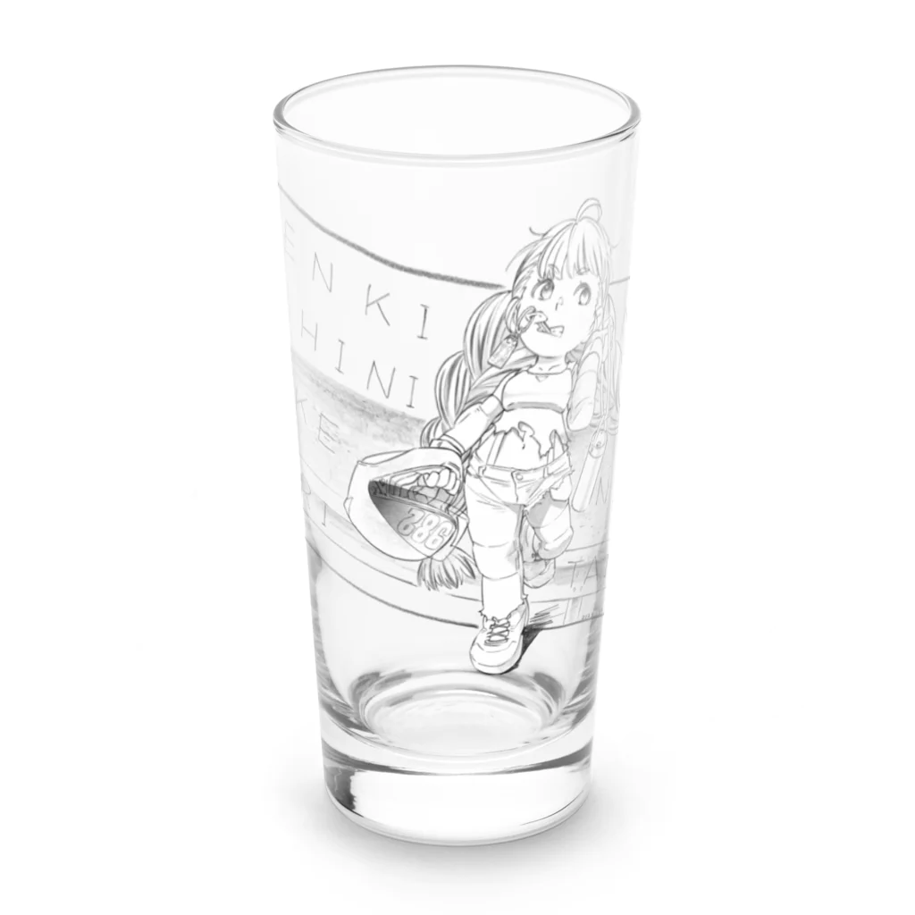 くろちの天気の良い日にバイクに乗りたい_mono Long Sized Water Glass :front