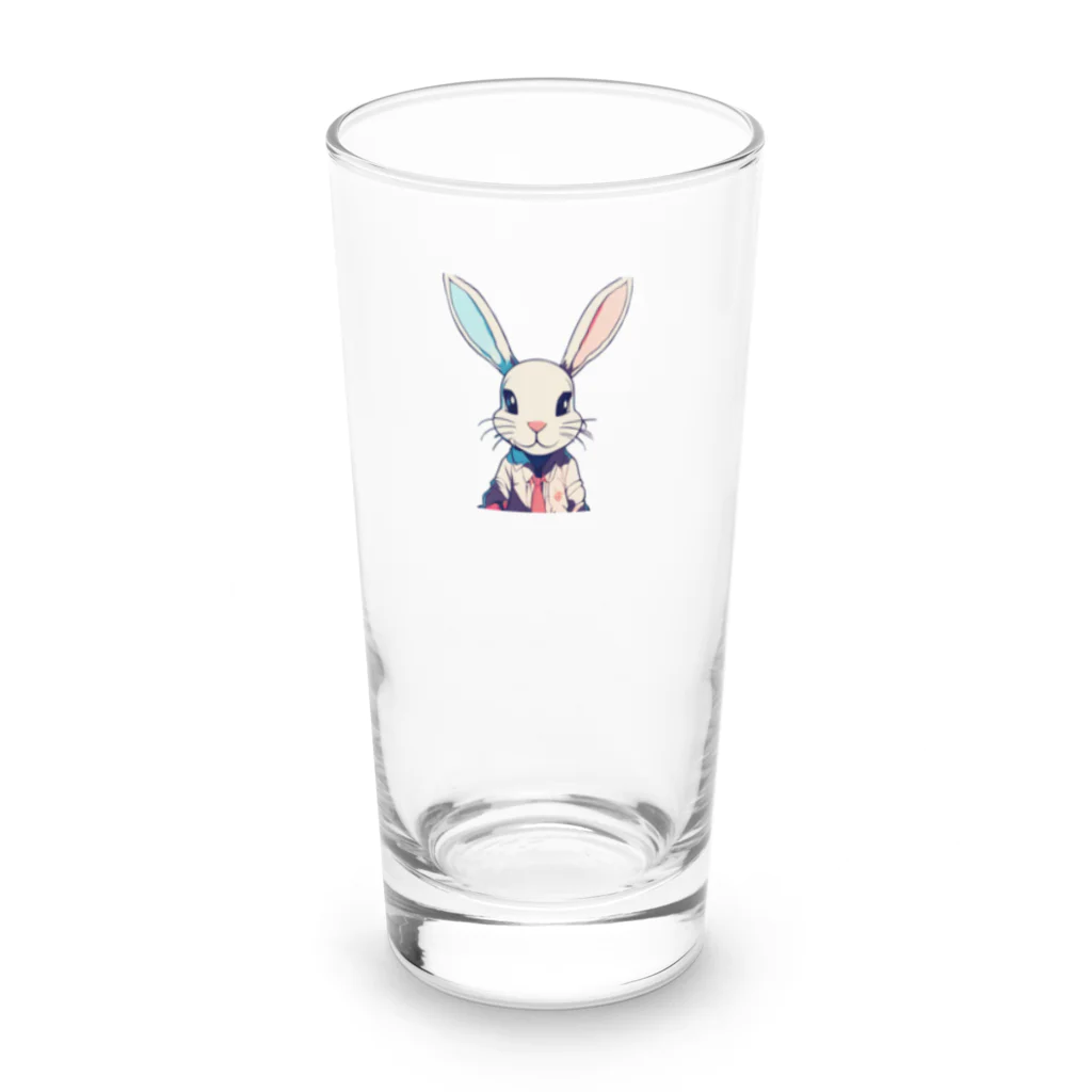 ロゴ屋さんのアニメーションうさぎ Long Sized Water Glass :front