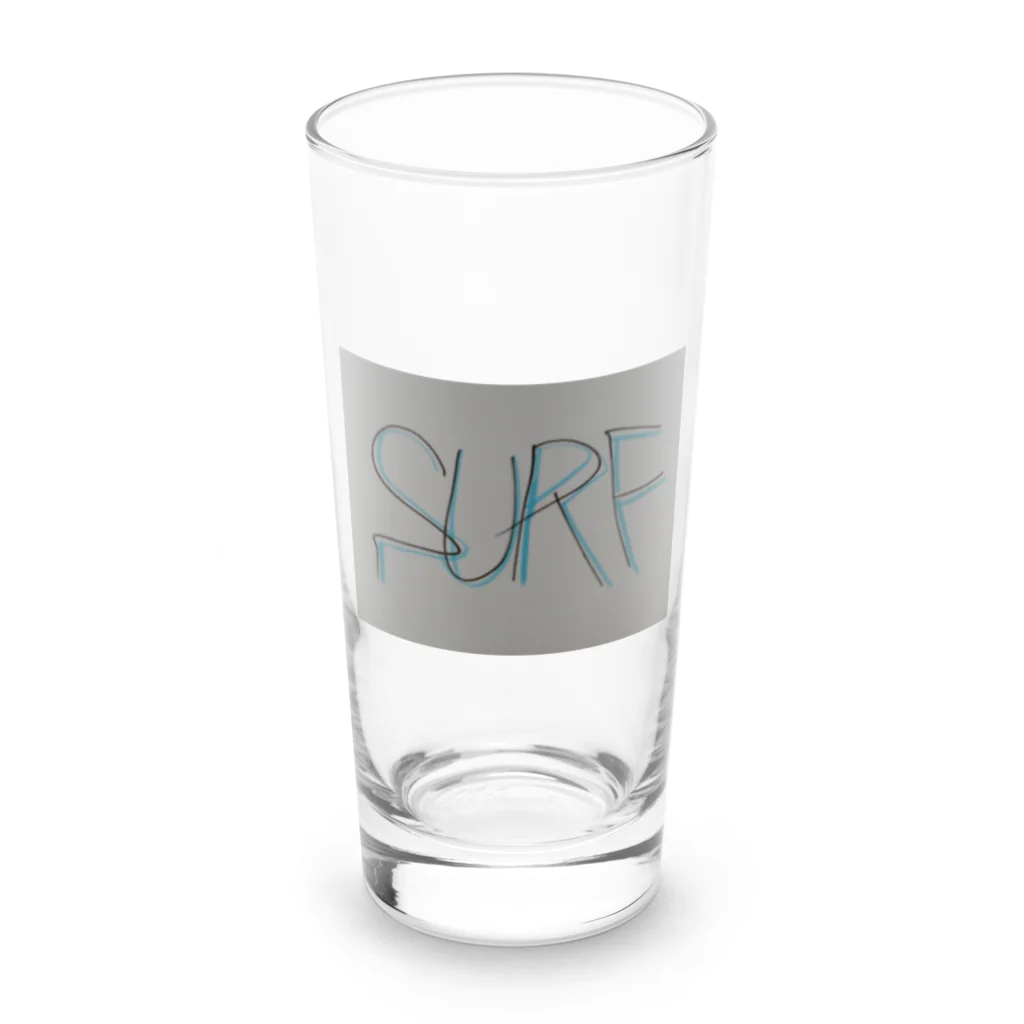 SURF810のSURF 文字(青影) Long Sized Water Glass :front