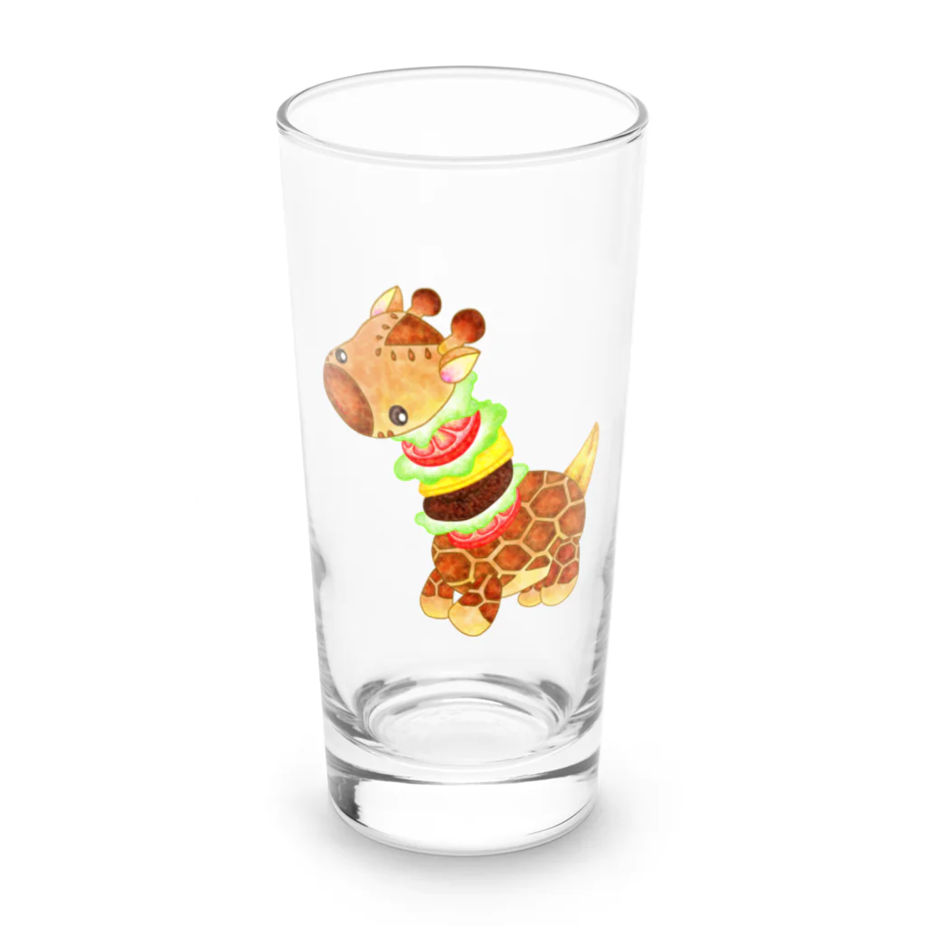 satoayaのアニマルカフェのフードアニマル　キリンバーガー Long Sized Water Glass :front