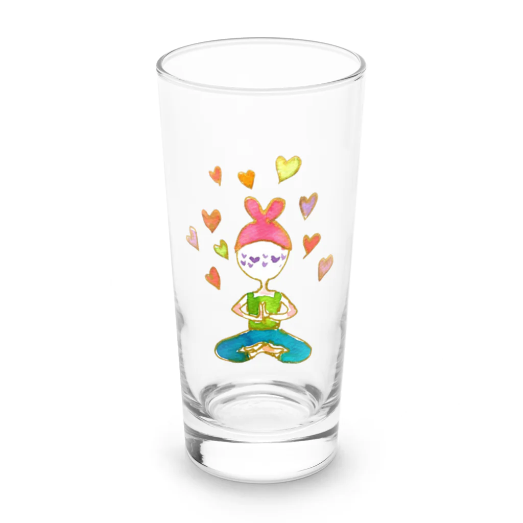 onmycolorの楽描き店のそばかすこちゃん with LOVE Long Sized Water Glass :front