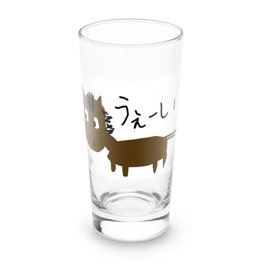 みんなのみすたーさんのお絵描きおうまさん Long Sized Water Glass :front