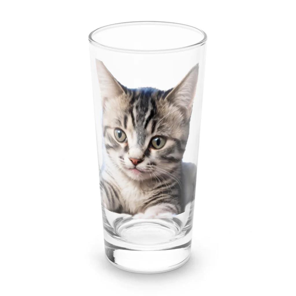 幸運を呼ぶ幸せ丸出しショップの幸運を呼ぶ可愛いネコちゃん Long Sized Water Glass :front
