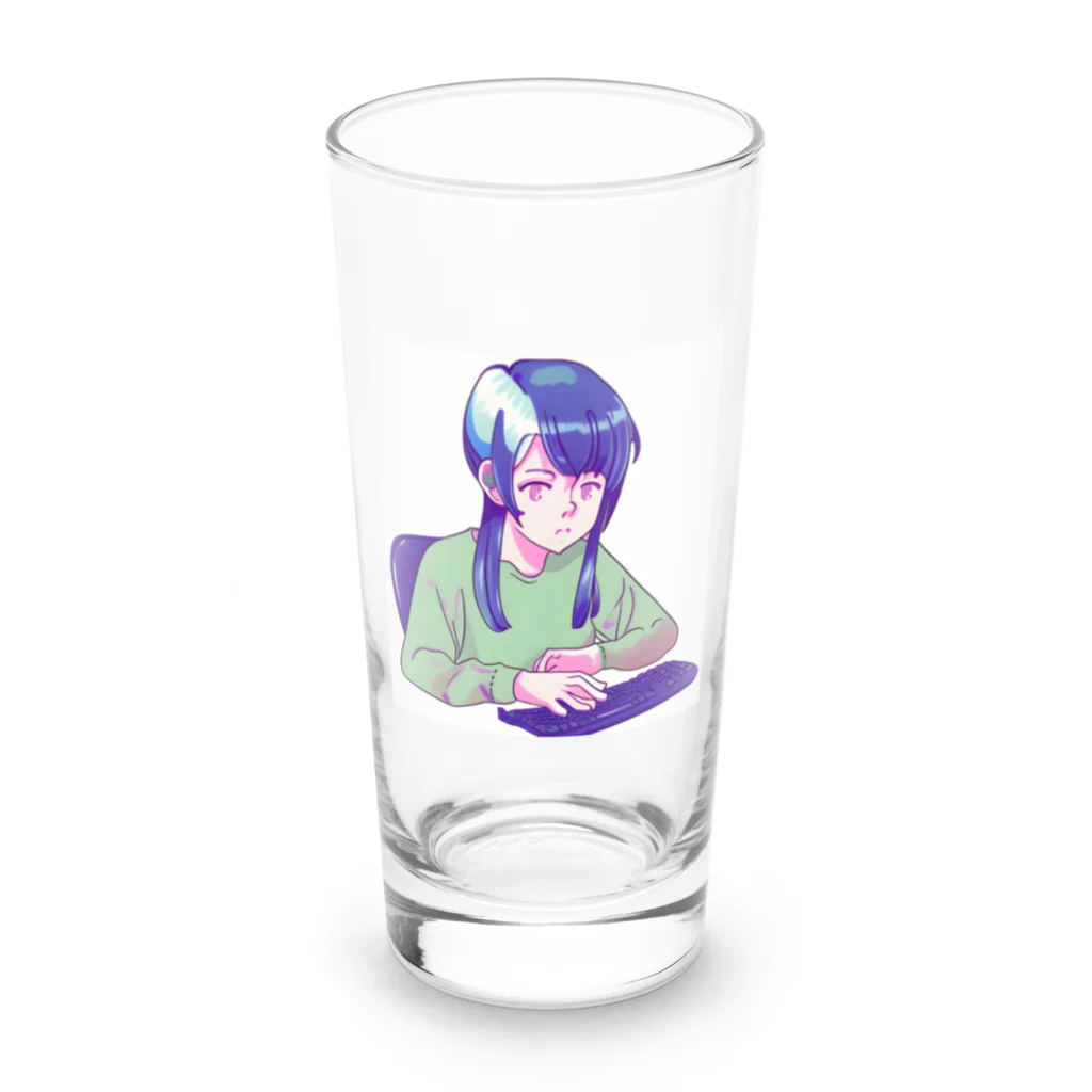 yama-p2920の事務作業をする女性 Long Sized Water Glass :front