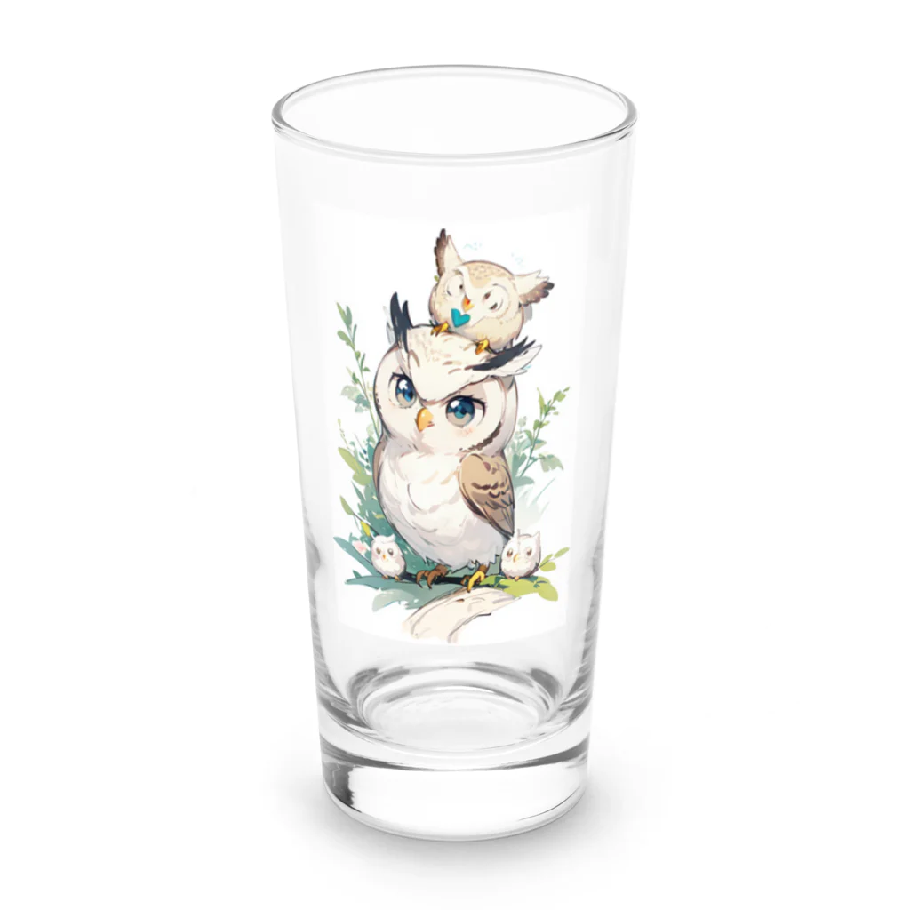 フクロウの森の癒しフクロウ Long Sized Water Glass :front