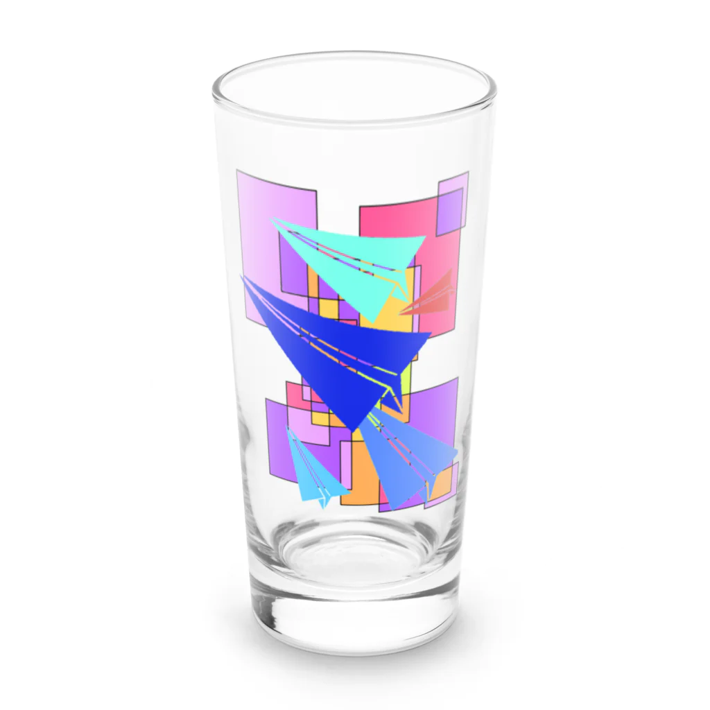 ☆MATSU☆のカラフル紙飛行機 Long Sized Water Glass :front