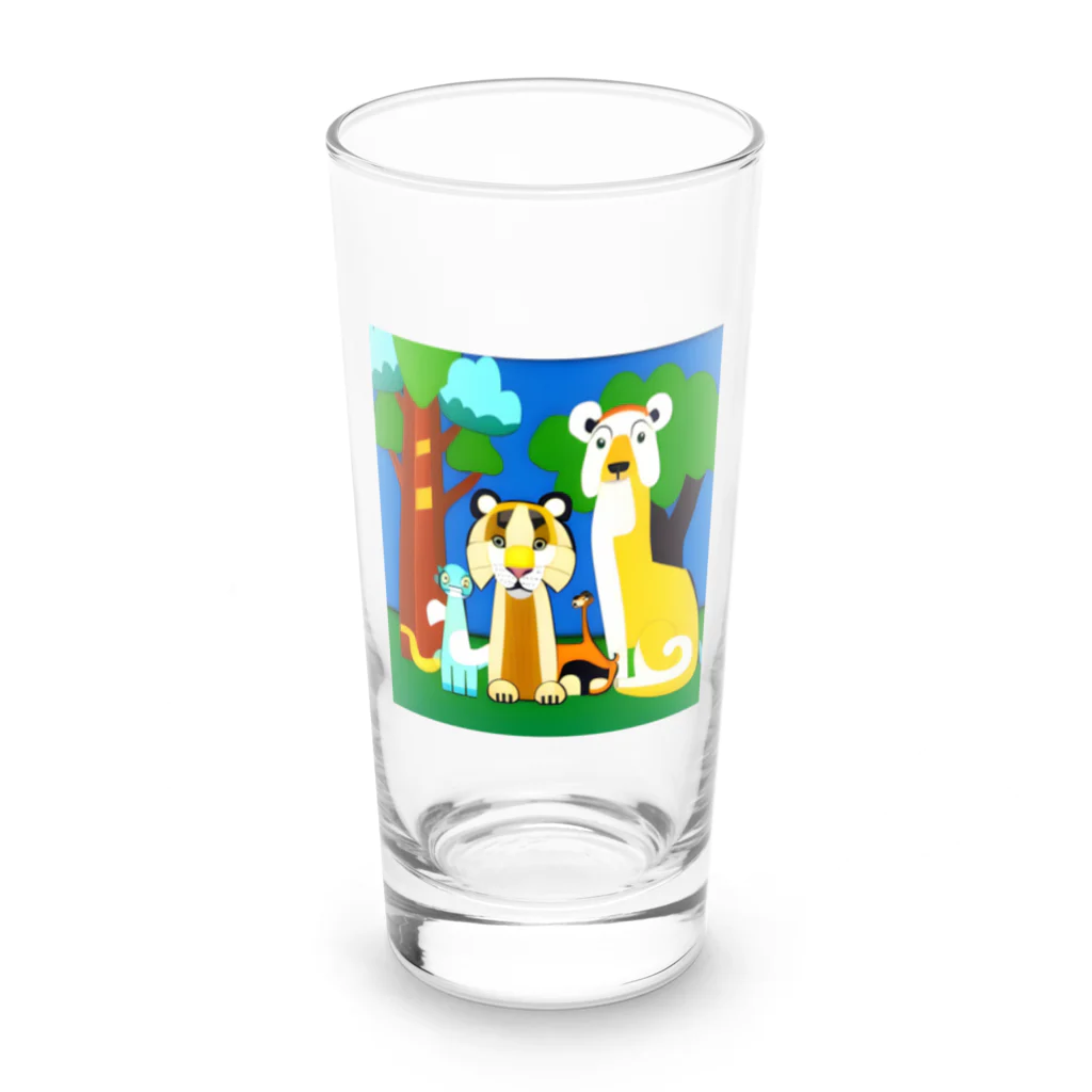 にゃんこショップのレインボーアニマル Long Sized Water Glass :front