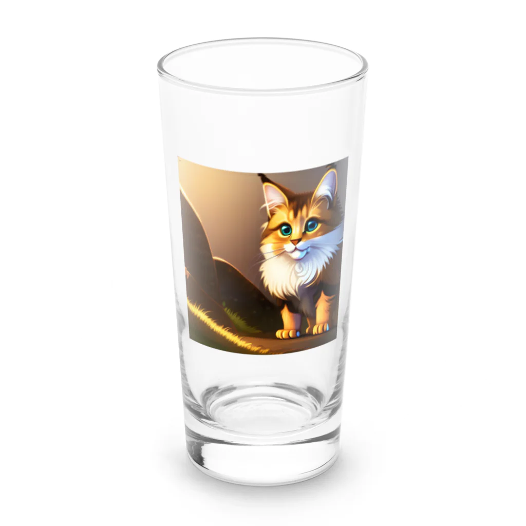 ワンダーワールド・ワンストップのかわいい猫のイラストグッズ Long Sized Water Glass :front